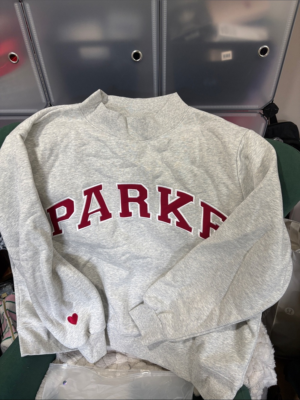 Parke mock neck fleece valentine sold out rare crimson